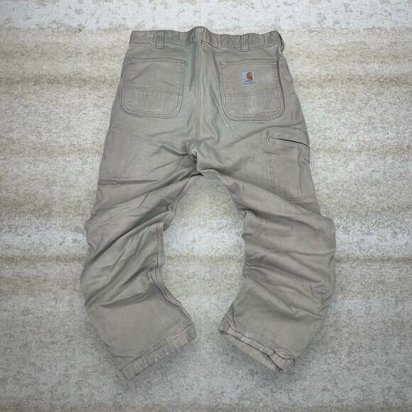 Vintage 90s Carhartt Carpenter Pants 36x30 Baggy Fit Camel Tan Canvas Dungarees